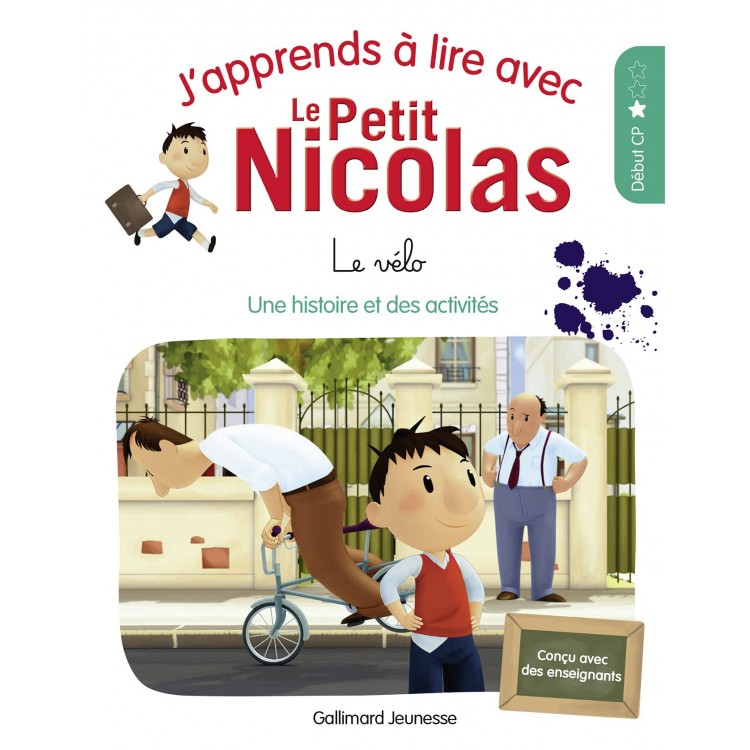 J'APPRENDS A LIRE AVEC LE PETIT NICOLAS - 3 LE VELO -  Книга на френски език