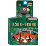 Sous la terre: Avec une tirette-surprise à chaque page - Книга на френски еик с твърди корици