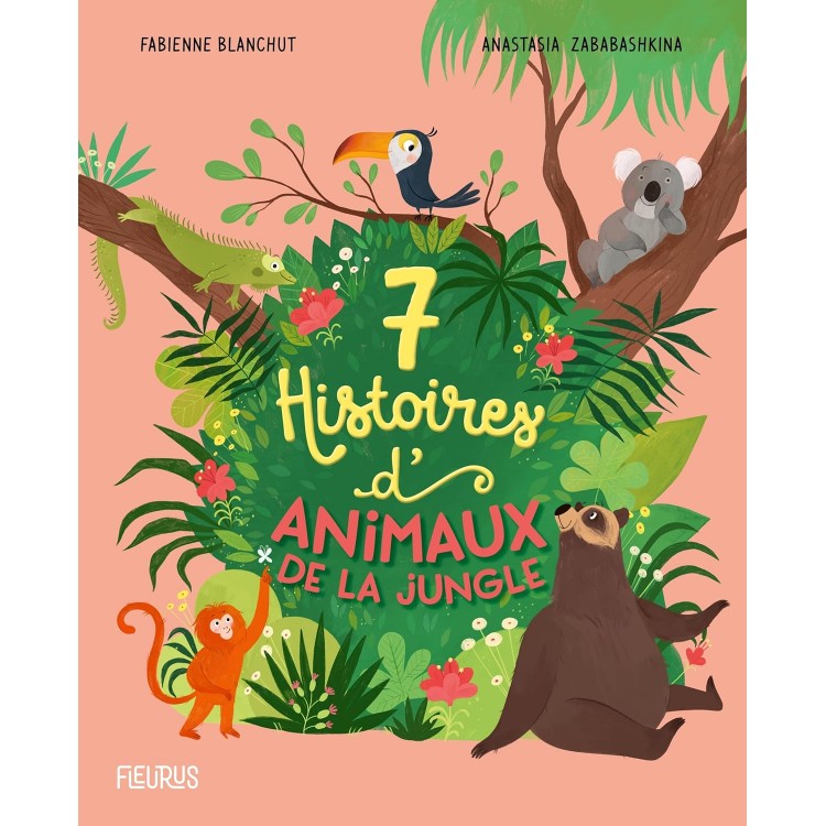 7 histoires d'animaux de la jungle-Книга на френски език с твърди корици