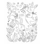 Joyeuses pâques petits lapins - mes planches d'artiste à colorier-Книга на френски език за оцветяване