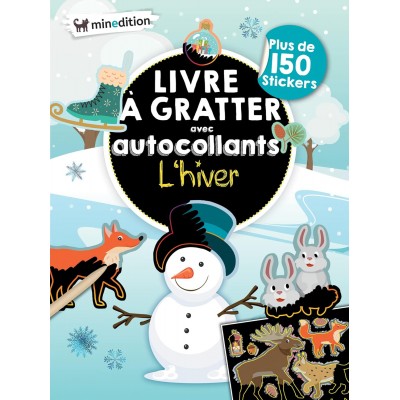 Livre à gratter avec autocollants - L'hiver - Книга на френски език за изтъркване и стикери