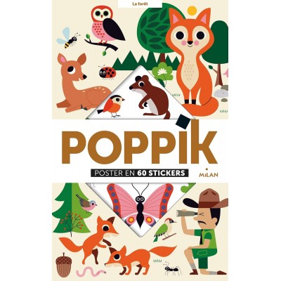 POPPIK éducatif interactif avec Autocollants Poster d'animaux multilingues - Постер на френски език
