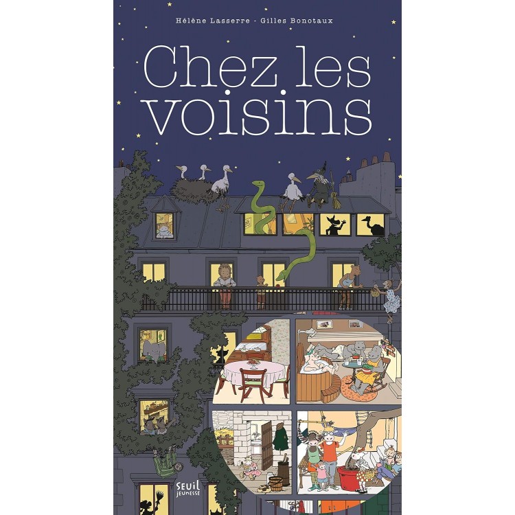 Chez les voisins - Книга на френски език с твърди корици