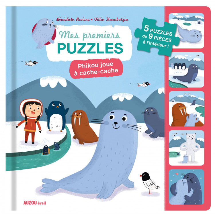 Mes premiers puzzles - Phikou joue à cache-cache - Книга пъзел на френски език