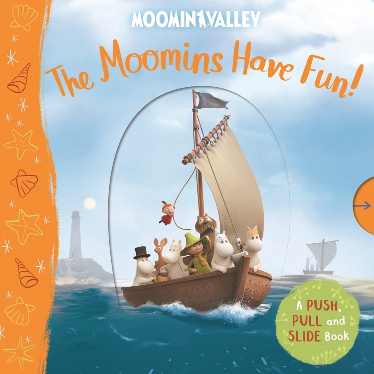 The Moomins Have Fun! A Push, Pull and Slide Book - Книга на английски език с елементи за издърпване The Moomins Have Fun! A Push, Pull and Slide Book - Книга на английски език с елементи за издърпване