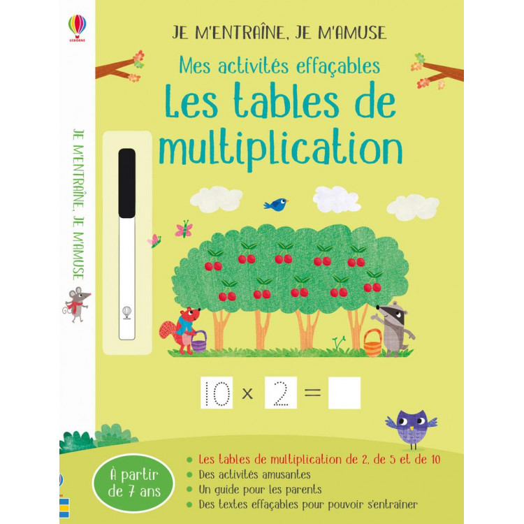 Les tables de multiplication - Mes activités effaçables 